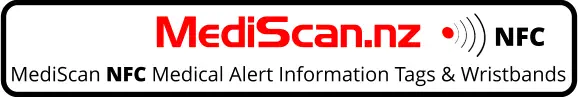 MediScan.nz  MediScan NFC Medical Alert Information Tags & Wristbands NFC
