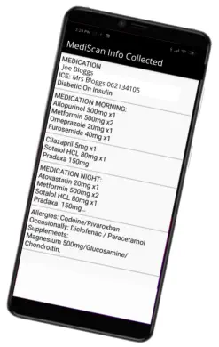 Mediscan.nz NFC Scan example