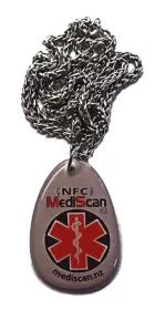 mediscan.nz alert pendant with chain